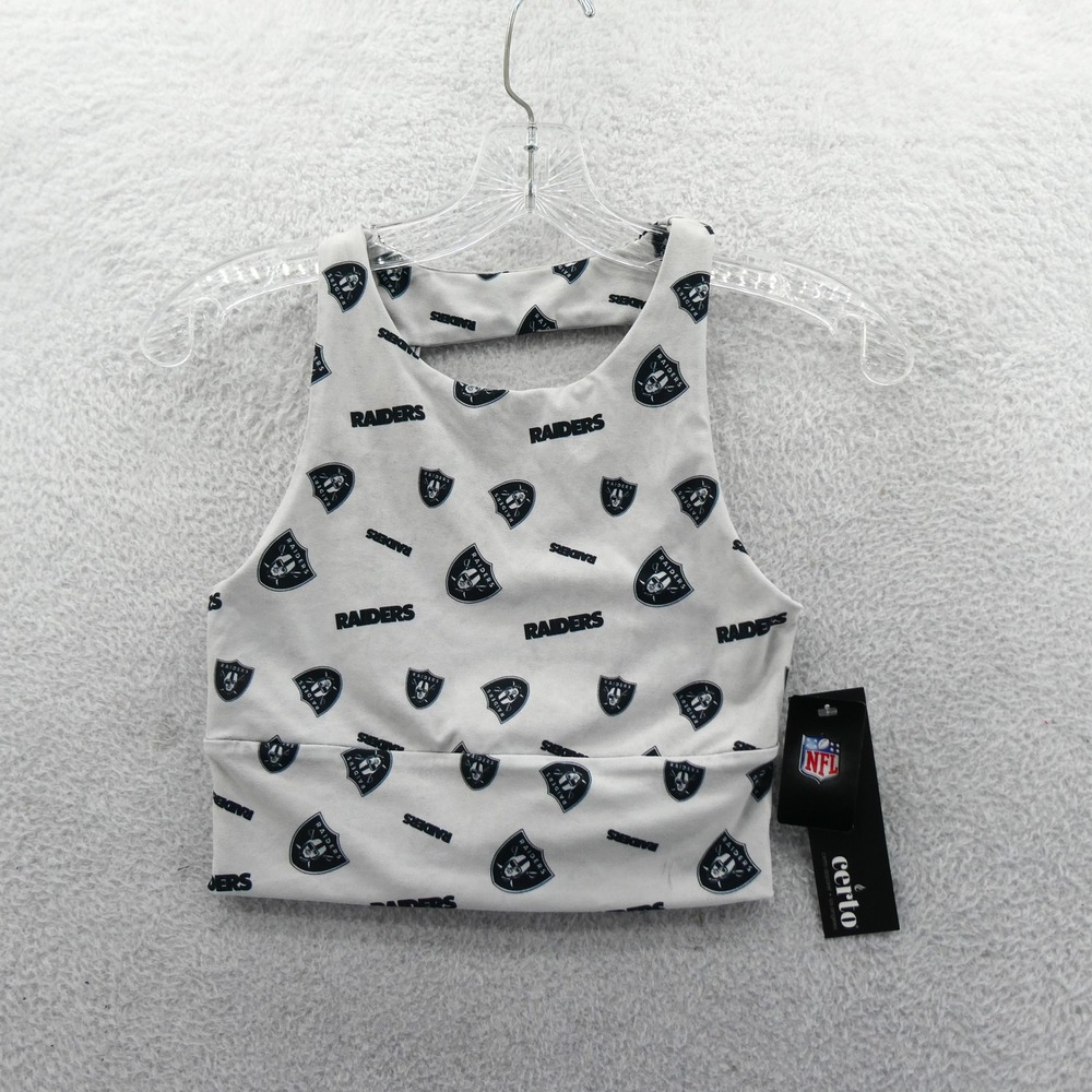 Certo Showcase Bra Women Small Las‎ Vegas Raiders Gray Crop Top Tank NFL Gray